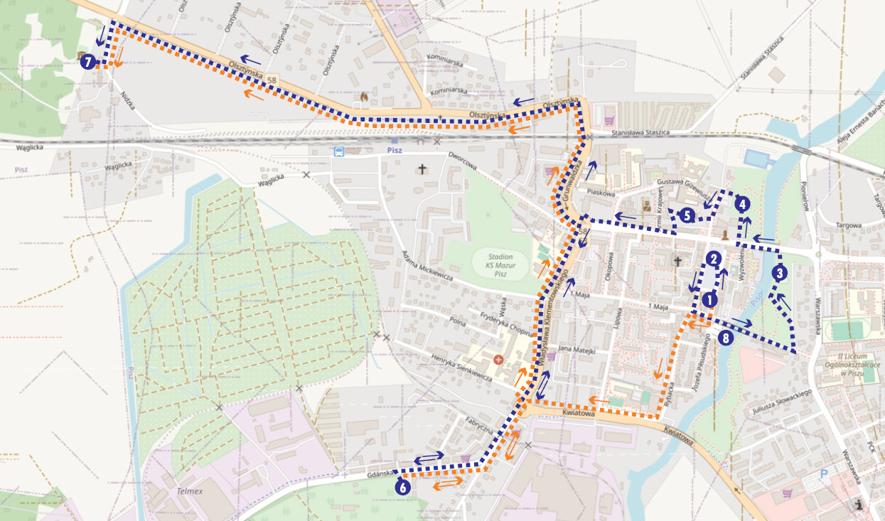 Startuj w Piszu. Mapa miasta